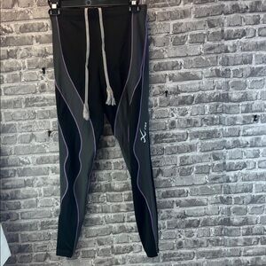CW-X Black and Purple Athletic Leggings